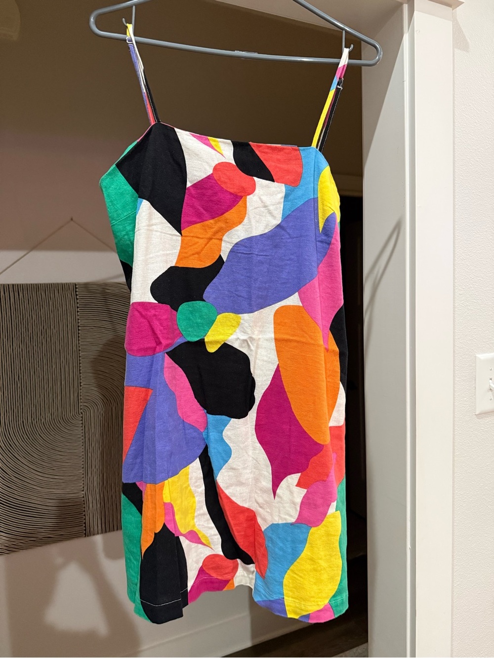Colorful Abstract Print Spaghetti Strap Dress